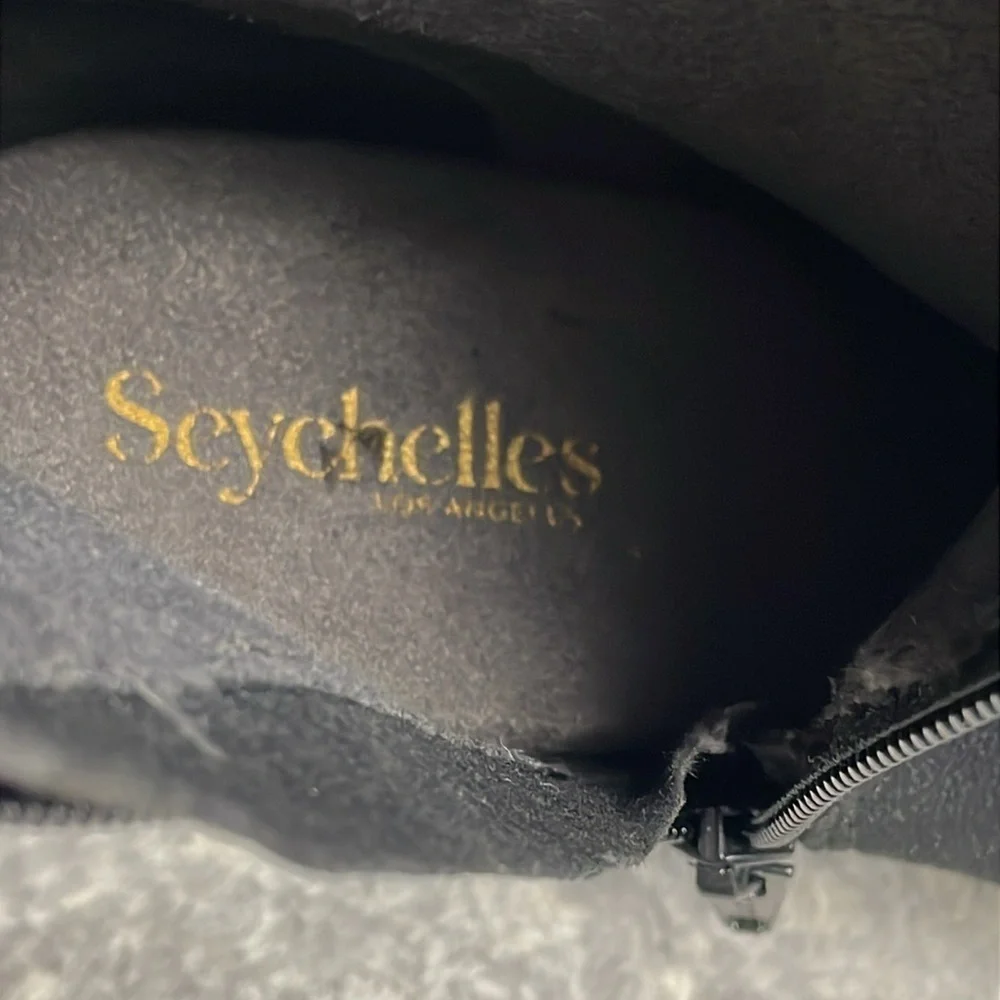 New Seychelles Gifted Tall Boot Over The Knee Black Suede Sz 6
